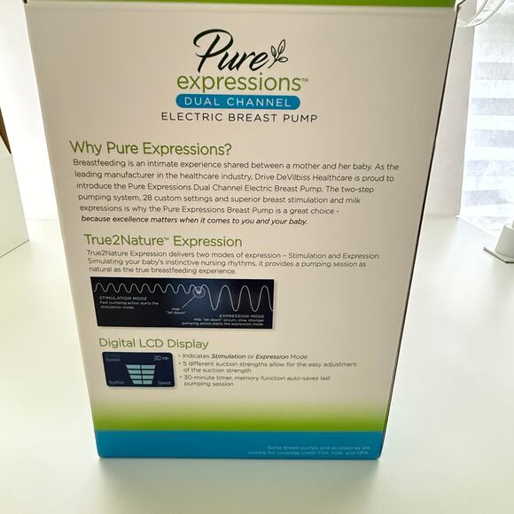 Pure Expressions Drive Medical Dual Channel Electric Breast Pump RTLBP0200 NEW - Picture 7 of 11